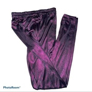 Fashion  Shiny plum Tights leggings